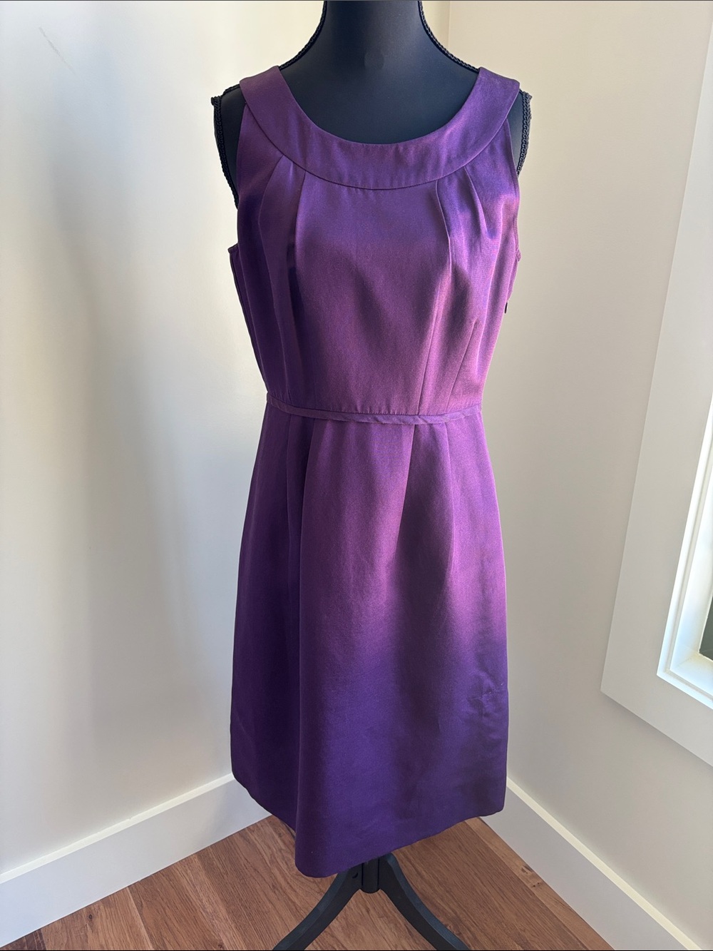 Boden Purple Sleeveless Pleated Midi Dress